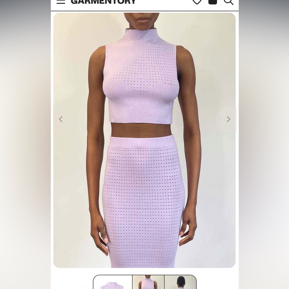 Victor Glemaud Lavender Knit Set (Top + Skirt) XS – Easter Chic